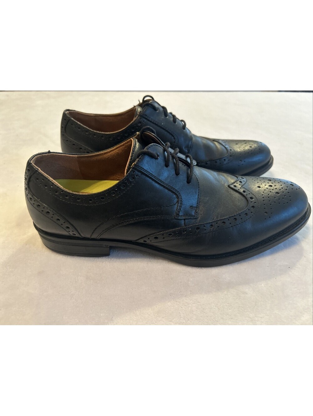 Florsheim Men’s Dress Shoes Size 9.5 D Black Leather Wingtip Lace Up Oxford